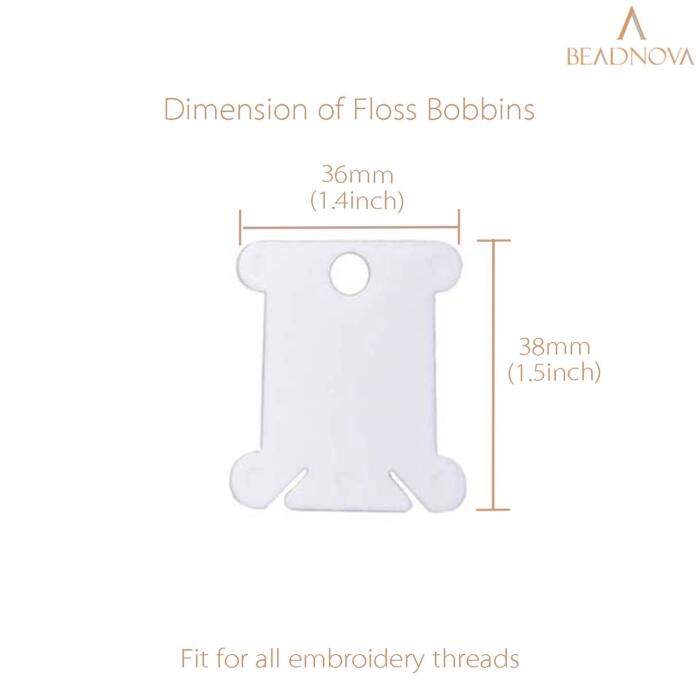 BEADNOVA Embroidery Floss Bobbins 150pcs Embroidery Thread Holder Floss Holder Thread Bobbins for Embroidery Floss Cross Stitch Thread Crafting Sewing