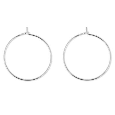 BEADNOVA 925 Sterling Silver Hoop Ear Wires Hoop Earrings Wires Earring Hoops for Jewelry Making Earrings Making DIY (2pcs, 30mm)