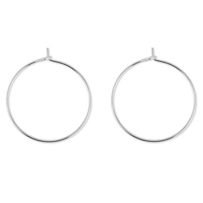 BEADNOVA 925 Sterling Silver Hoop Ear Wires Hoop Earrings Wires Earring Hoops for Jewelry Making Earrings Making DIY (2pcs, 30mm)