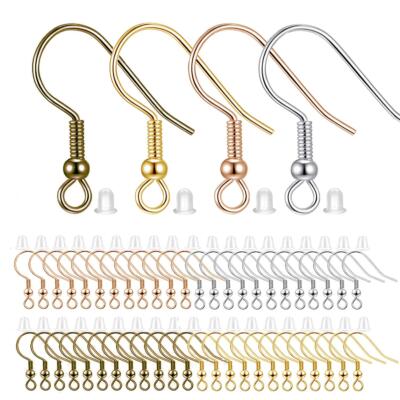 BEADNOVA Earring Hooks 200pcs Earring Findings Kits with Earring Backs Fish Hook Earrings for Jewelry Making DIY Earrings Supplies (200pcs Earring Hooks Mix Colors and 200pcs Earring Backs)