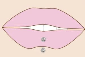 Vertical Labret piercing - lip piercing types