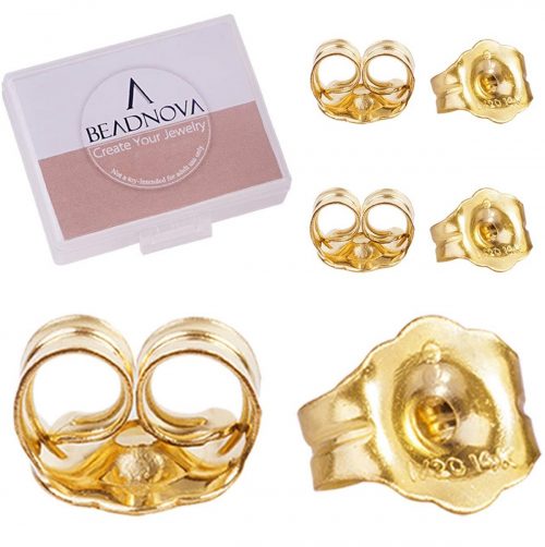 BEADNOVA 14k Gold Earring Backs -1