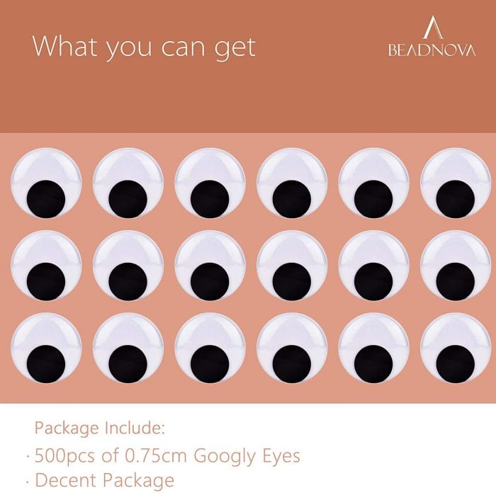 BEADNOVA Black Wiggle Googly Eyes 8mm -1