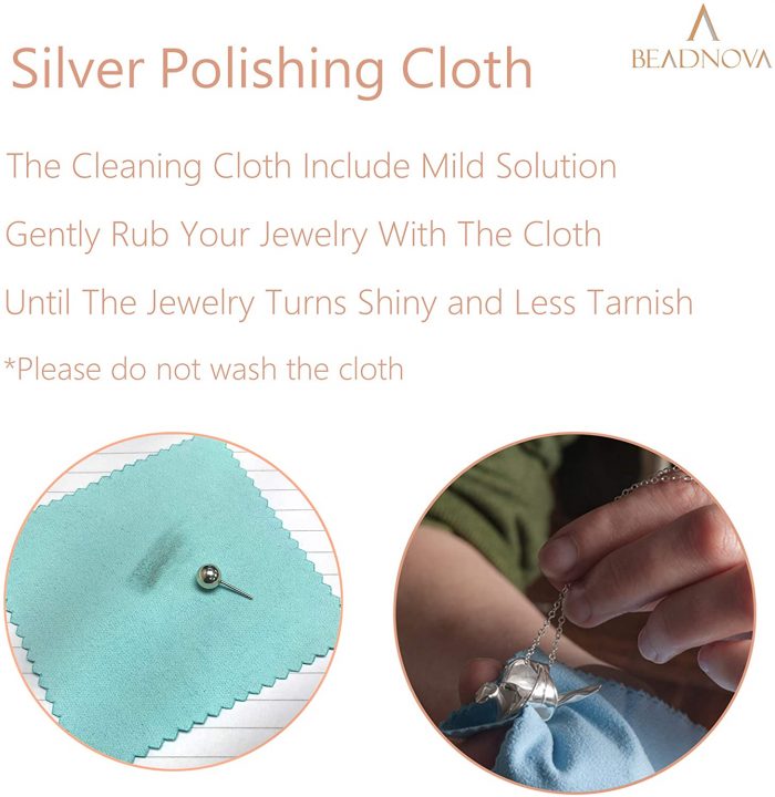 BEADNOVA Silver Polishing Cloth Cotton Jewelry Cleaning Cloth