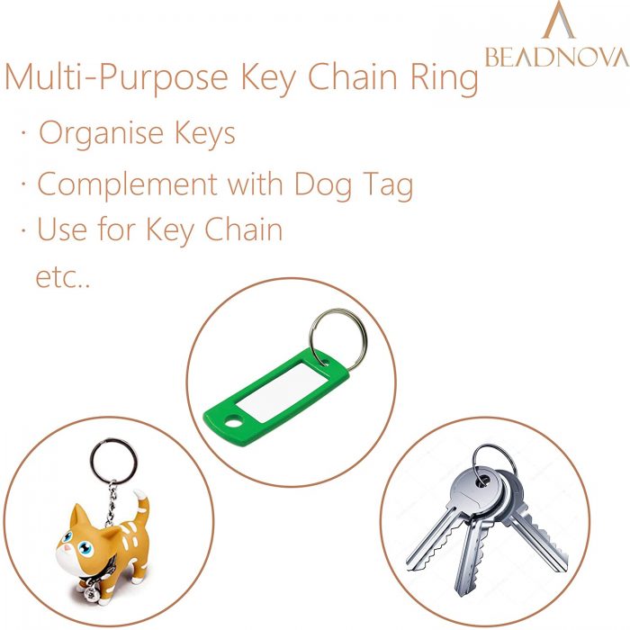 Beadnova Key Chain Ring Metal Split Ring