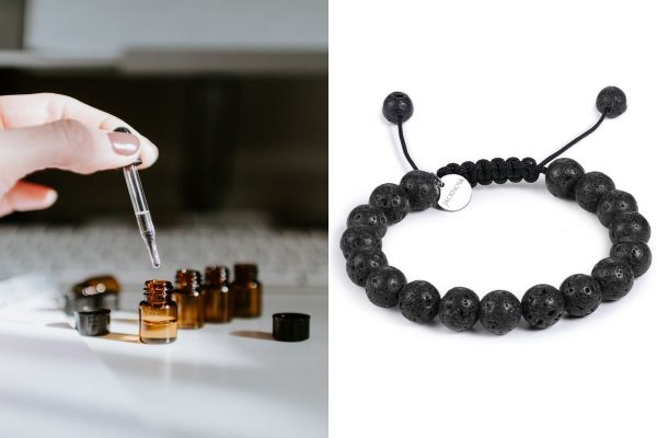 essential oil and lava beads