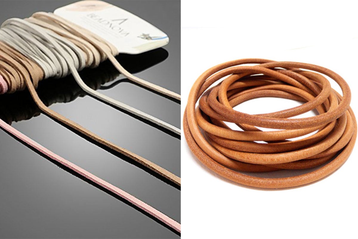 Round flat Leather Cord