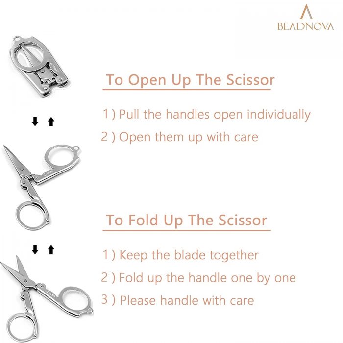 beadnova Folding Scissors with Keychain