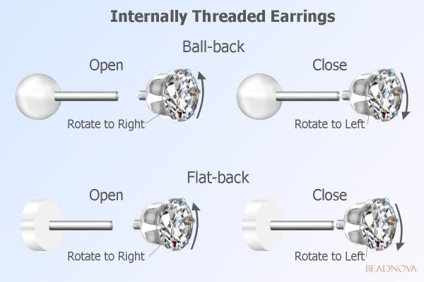how to remove internally threaded earrings