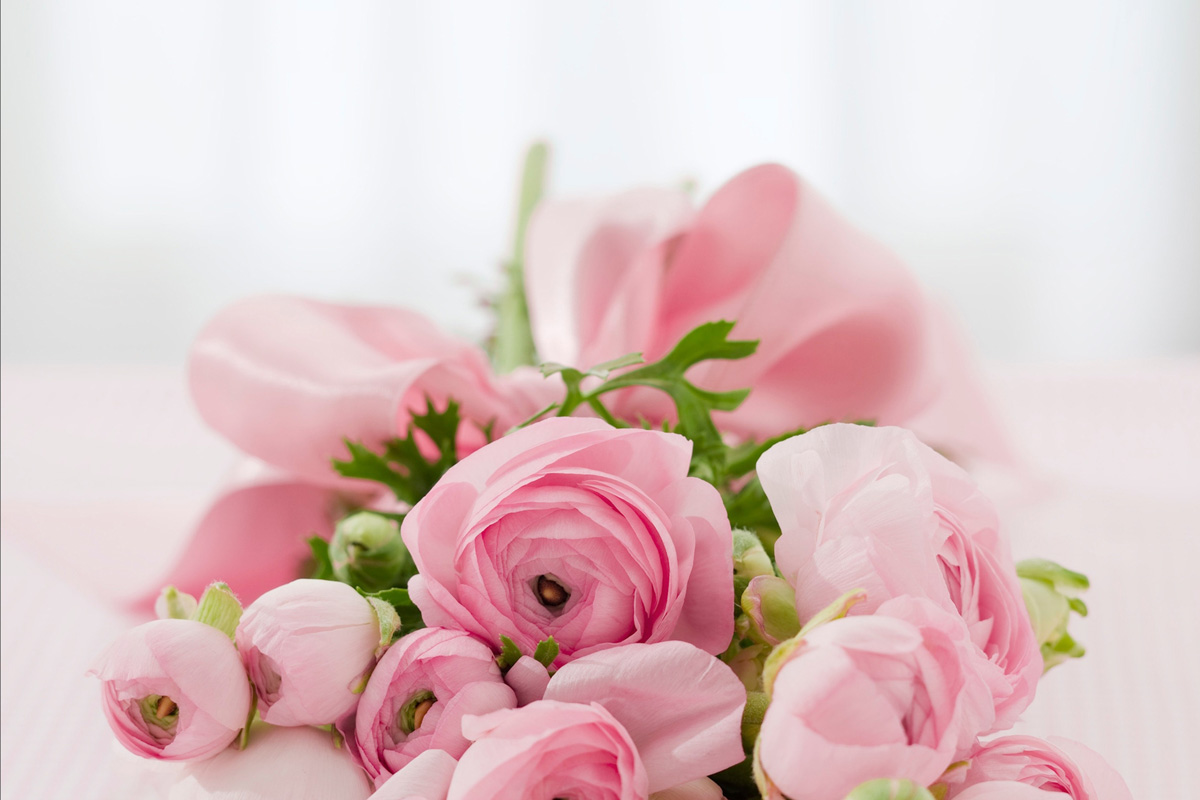 Pink Silk Flower Arrangement Wedding Bouquet
