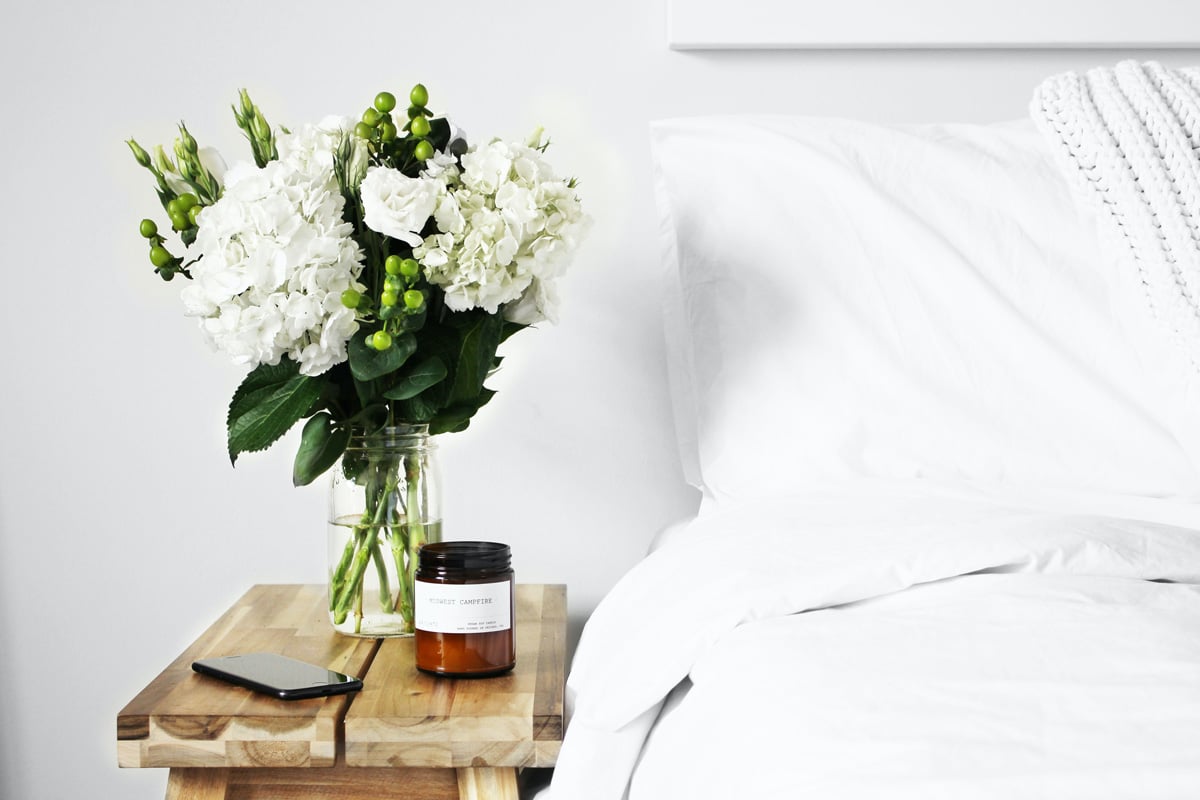 White Flower Arrangement for Bedroom