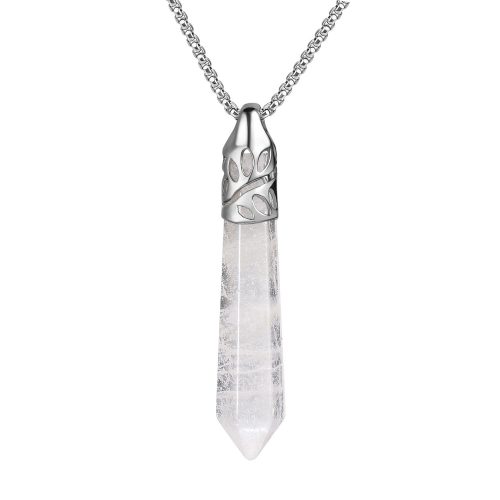 white quartz crystal necklace
