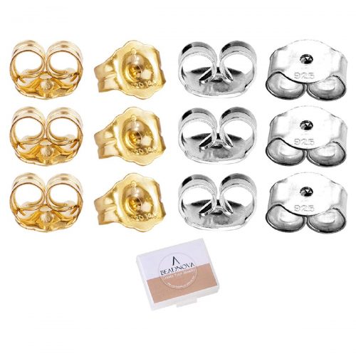 14k gold and sterling silver earring backs