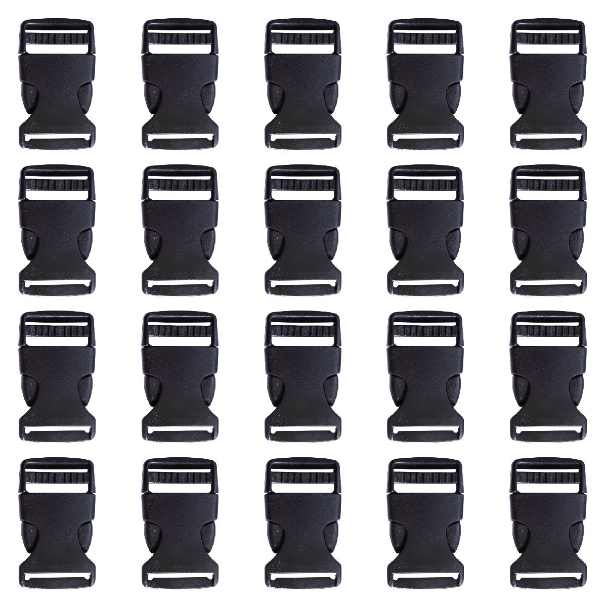 Accessories BZ Buckle Replacement 25 mm / 1 Inch Yosawo Set of 30 Black Plastic Quick Release Fasteners with Flat Side and Tri-Glide Sliders for Backpack Crafts DIY