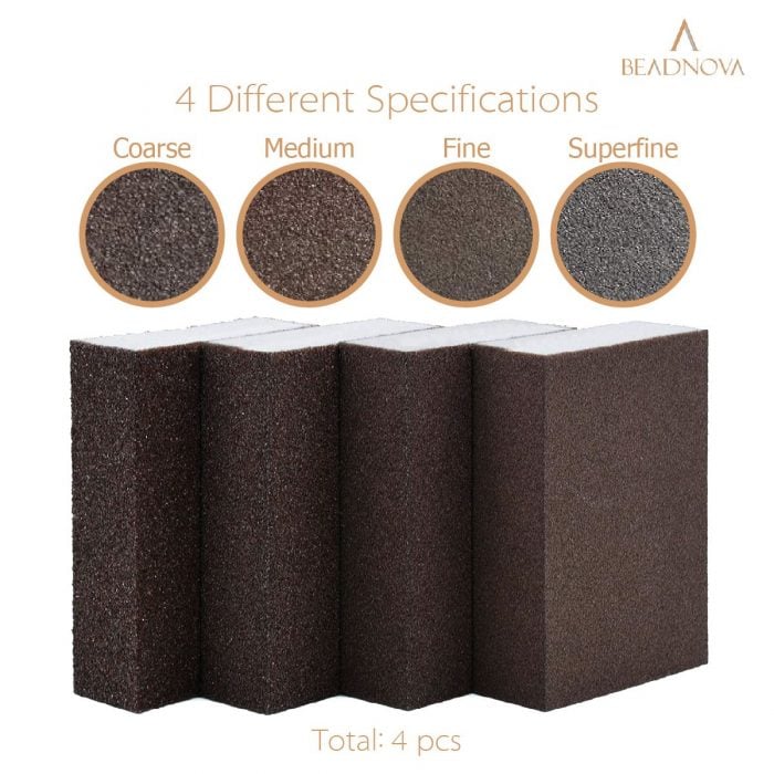 8 PCS Sanding Sponge,Coarse/Medium/Fine/Superfine 8PCS 4 Different Specifications Sanding Blocks Assortment,Washable and Reusable. 