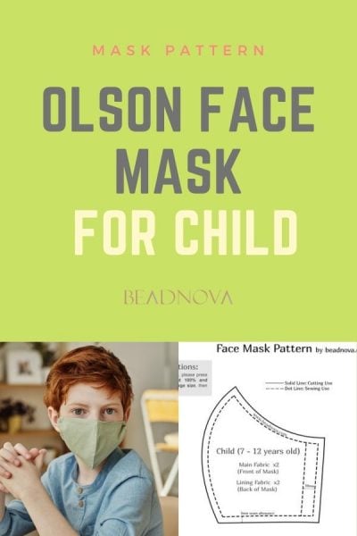 Free printable 3D Olson Face mask pattern for child