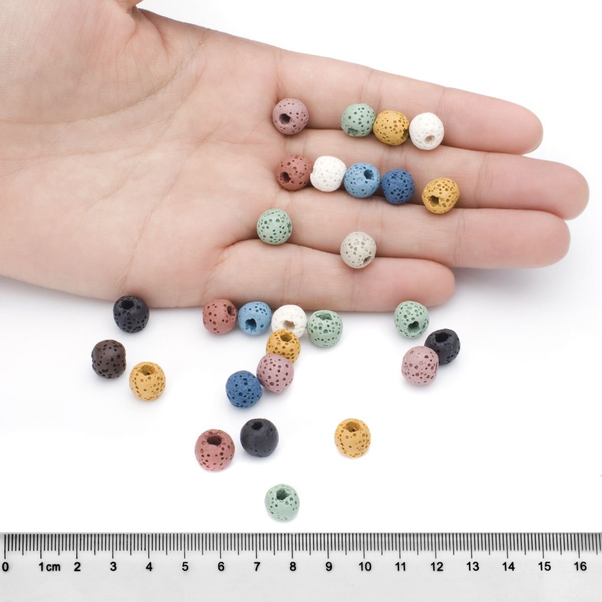 FEEIN 100pcs Original Natural Stone Beads Bulk Hole Size 1mm 8mm Genuine Real Gemstone Loose Beads Energy Stone Healing Power Smooth Beads for DIY Bracelet Necklace Jewelry Making for Adults 
