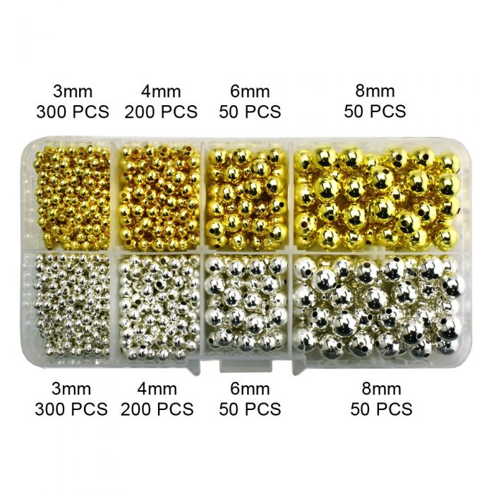1000 Silberfarbe Glatt Kugeln Spacer Perlen Beads D.0.3cm
