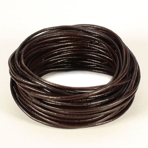 Black BEADNOVA 3.0mm Round Folded Bolo Genuine Braided Leather Cords For Bracelet Necklace Jewelry Making 5m 