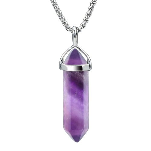 natural amethyst crystal necklace