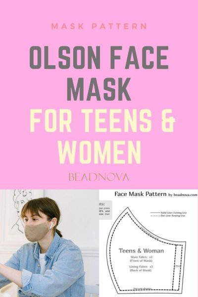 Free Printable 3D Olson Face Mask Pattern for Teens & Woman