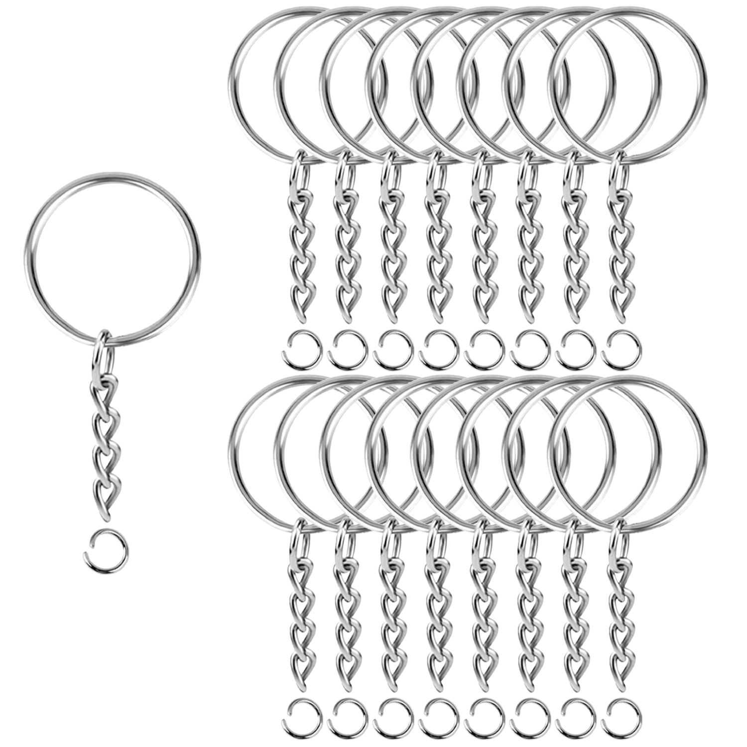 100x 25mm Flat Metal Key Ring Holder Split Rings Keyring Keychain Key Chain 