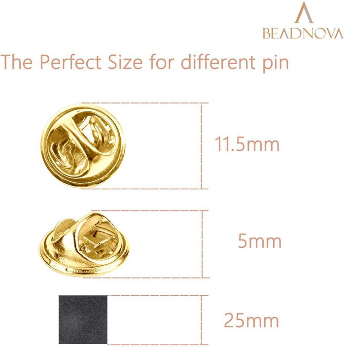 BEADNOVA Butterfly Clutch Metal Pin Backs Pin Backings for Lapel Pins Pin Clips (Silver, 50 pcs)