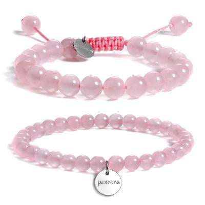 rose quartz pink crystals bracelets