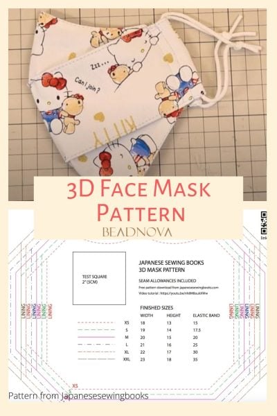 3d face mask pattern