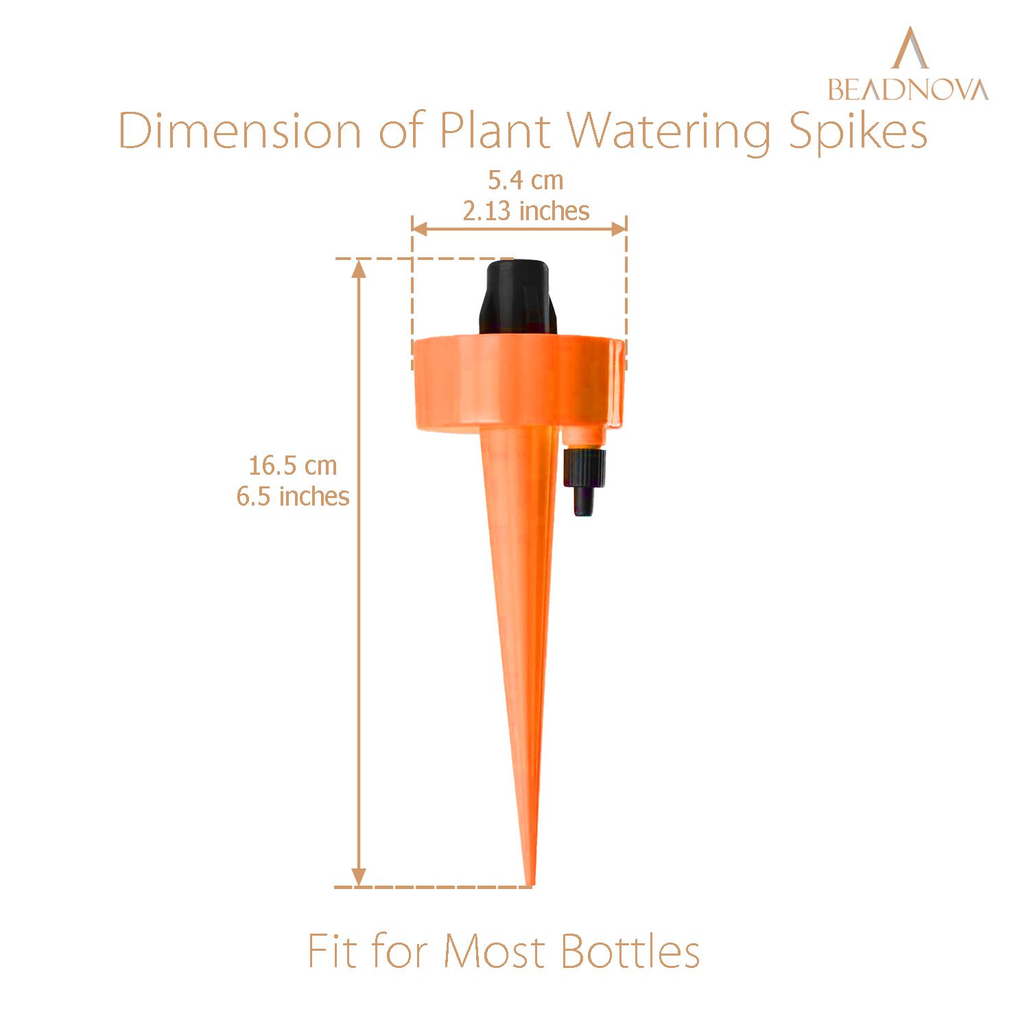 BEADNOVA Plant Self Watering Spikes Automatic Irrigation Equipment Adjustable Self Watering Spikes for Plants with Slow Release Control Valve Orange Green, 6pcs 