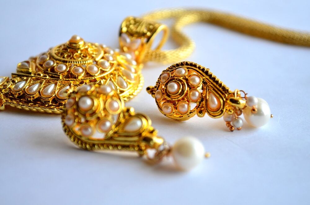 Golden clip on earrings