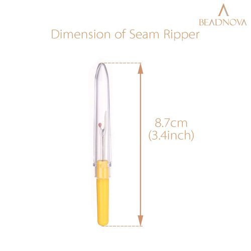 BEADNOVA Seam Ripper 4pcs Stitch Eraser Thread Cutter Small Clothes Tag Remover Seam Rippers for Sewing Crafting Thread Removing (4 Colors)