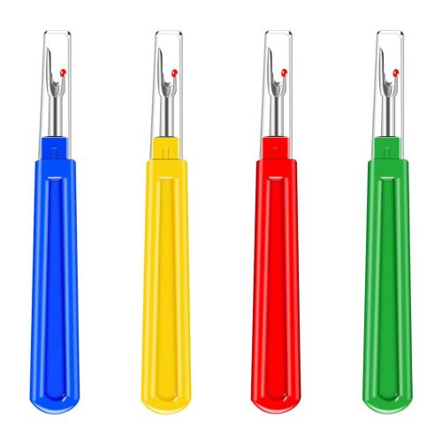 BEADNOVA Thread Cutter 12pcs Thread Remover Big Stitch Eraser Seam Rippers for Embroidery Crafting Thread Removing (4 Colors)