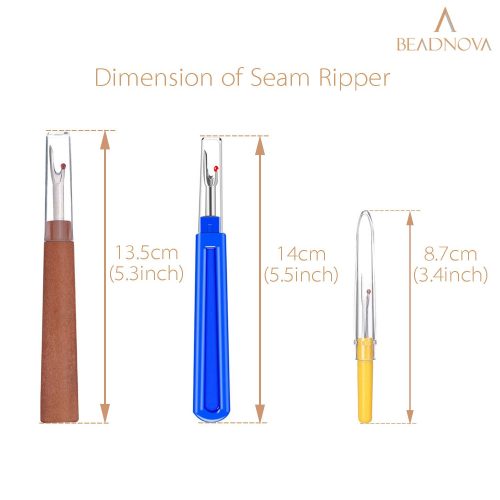 BEADNOVA Seam Ripper 8pcs Thread Cutter Stitch Remover Small and Large Thread Remover Stitch Eraser Tag Remover for Clothes Crafting Embroidery (3 Styles)