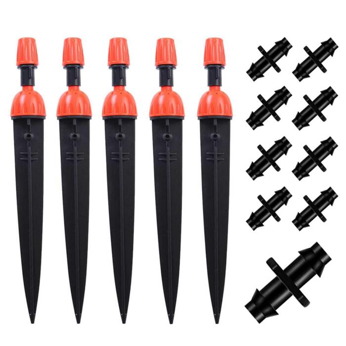 BEADNOVA Irrigation Drippers 30pcs Drip Emitters for 1/4 Inch with Straight Coupling 360 Degree Micro Sprinkler Adjustable Drip Irrigation Heads Drippers for Drip Irrigation Parts Garden Patio Lawn