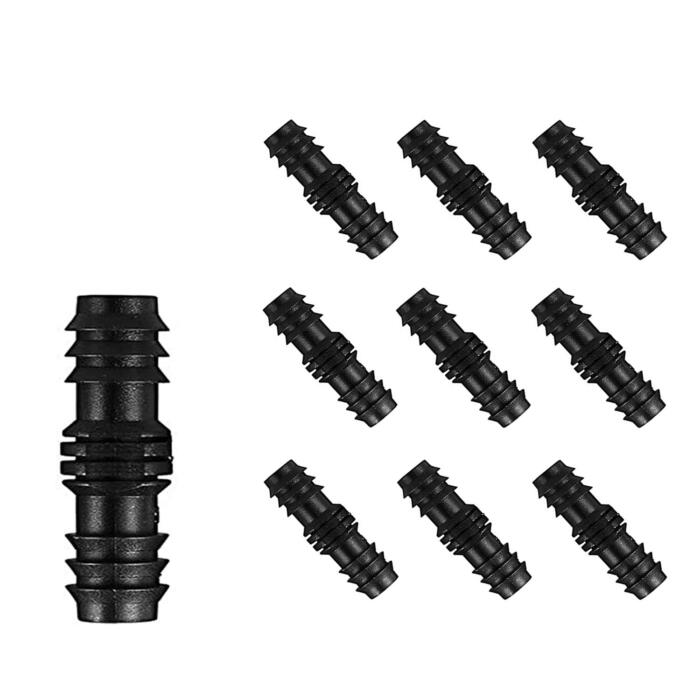 BEADNOVA Drip Irrigation Parts 10 Pcs 1/2 Inch Barbed Straight Couplings Drip Irrigation Fittings Drip Line Connectors for 1/2 Inch Irrigation Tubing Garden Watering System (10pcs)
