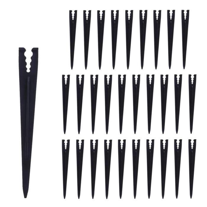 BEADNOVA Drip Irrigation Stakes 30pcs Drip Line Stakes for 1/4 Inch Tubing Hose Irrigation Support Stakes for Gardening Patio Lawn