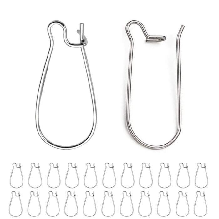 BEADNOVA Kidney Earring Hook 120pcs Stainless Steel Kidney Ear Wires Earring Hook for Jewelry Making Earring DIY Making (39mm, 120pcs)