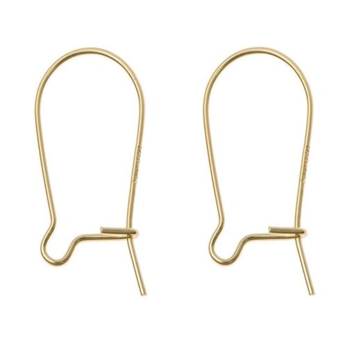 BEADNOVA Ear Wire Hooks 14K Gold Filled Kidney Earring Hook Wire Earring Findings for Earring Making Jewelry Making Earring DIY (23mm, 2pcs)