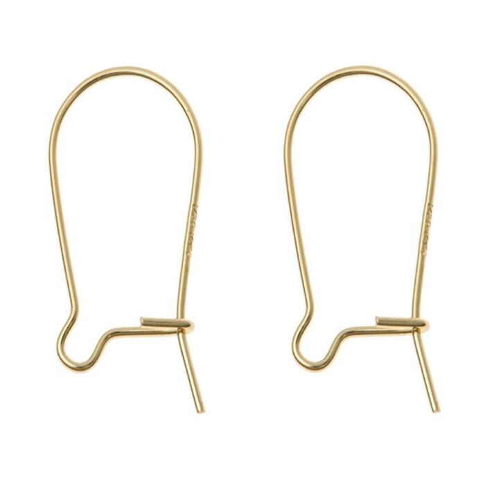 BEADNOVA Ear Wire Hooks 14K Gold Filled Kidney Earring Hook Wire Earring Findings for Earring Making Jewelry Making Earring DIY (35mm, 2pcs)