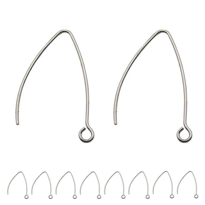 BEADNOVA V Shape Ear Wire 30pcs Stainless Steel Long Earring Wire Earring Hook for Dangle Earring Making Jewelry Making Earring DIY (40mm, 30pcs)