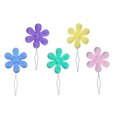 BEADNOVA Embroidery Needle Threader Tool 5pcs Plastic Flower Head Sewing Machine Needle Threader for Hand Sewing Cross Stitch Craft Knitting Quilting (5pcs, Mix Colors)