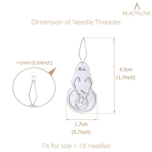BEADNOVA Needle Threaders 100pcs Aluminum Sewing Needle Threader Tool Flower Head Needle Threaders for Sewing Small Eye Needles Embroidery Craft Knitting Quilting (100pcs)