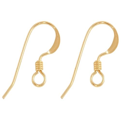 BEADNOVA Earring Hooks 4pcs 14k Gold Filled Earring Kits with Rubber Earring Backs Earring Hook for Jewelry Making DIY Earring Supplies (4pcs Earring Hooks and 4pcs Earring Backs)