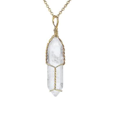 crystals for grief -clear quartz necklace
